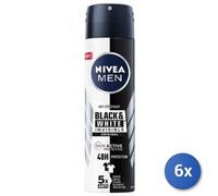 6X Lot NIVEA MEN Invisible Black & White Spray, 150 Ml