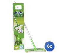 6X Lot Swiffer Ramasse-Poussière Balai + 8 Feuilles + 3 Chiffons Humides