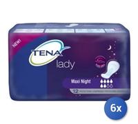 6X Lot Tena X Incontinence Lady Maxi Nuit 12 Pièces 6 Gouttes
