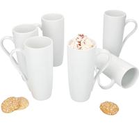 6x Lotta Tasses à cacao 250ml blanc hautes tasses en porcelaine 6 personnes thé cappuccino