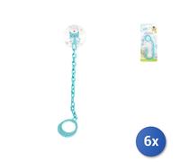 6X Lulabi Attache-Sucette Chat Bleu, Plastique