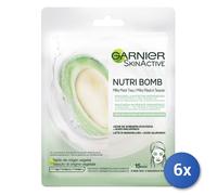6x Masque Visage Garnier Nutri Bomb Lait Amande 28G