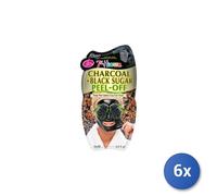 6x Montagnes Visage Masque 10 Ml. Peel-Off Carbone + Sucre