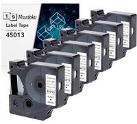 6x Msudoku Compatible avec Dymo D1 Ruban de Étiquettes 45013 a45013 S0720530 Recharge Étiquette, Pour LabelManager Executive 640 CB 160 280 210D 360D 420P PnP 450D (Noir Sur Blanc 1/2 In x 23 Ft)