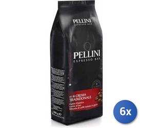6X Multipack Pellini Café N 4 Crème Tradition Grains Kg 1