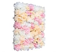 6X Mur de Fleurs artificielles Rose Champagne Mur de Roses Fleurs artificielles Mur Panneau de Fleurs en Soie DIY Mariage Fond Déco Rue 60x40x2cm