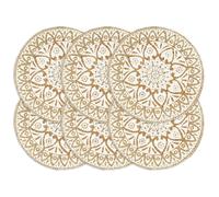 Chemin de table vidaXL Napperons 4 pcs Blanc 38 cm Rond Jute