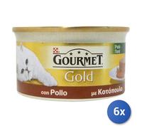 6X Nourriture Pour Chat Gourmet Gold Boîtes Pâté 85 Grams Poulet
