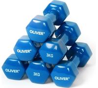 6x Oliver haltères en vinyle à 3.0 kg chacun - pétrole