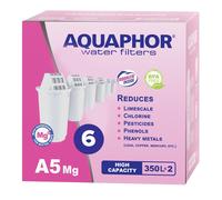 6X ORIGINAL AQUAPHOR Cartouches De Filtre À Eau A5 Mg Magnésium (350L), Sans BPA