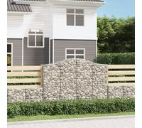 6x Paniers à Gabions Arqués 200x50x140/160 cm Fer Galvanisé Cages vidaXL