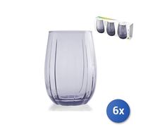 6x Paquets 3 Verres En Verre Violet Marque Pasabahce Modèle Linka 38 Cl