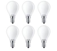 6x Philips Ampoule LED Filament Forme Goutte P45 6,5W=60W E14 806lm Blanc Chaud