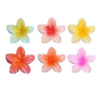 6x Pinze Per Capelli, Mollettone Colorato Per Ragazze, Fermaglio Per Capelli A Artiglio Con Fiori In Resina, Mollettone Elegante Antiscivolo Pinzes, Pinza Decorata Pinze Artiglio Con Lunghi E Corti