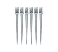 6x Piquets au Sol Installation de Clôture de Jardin Arche Lance au Sol Robuste Durable Travaux Extérieurs 8x8x91 cm Acier Galvanisé