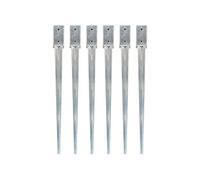 6x Piquets au Sol Installation de Clôture de Jardin Arche Lance au Sol Robuste Durable Travaux Extérieurs 7x7x90 cm Acier Galvanisé