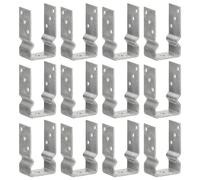 6x Piquets de Clôture 14x6x15 cm Acier Galvanisé Support Poteau Ancrage vidaXL