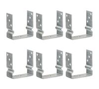 6x Piquets de Clôture 14x6x15 cm Acier Galvanisé Support Poteau Ancrage vidaXL