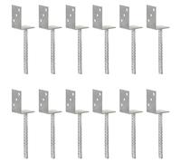 vidaXL Piquets de clôture 12 pcs Argenté 8x6x30 cm Acier galvanisé