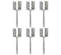 Piquets de clôture 6 pcs Argenté 7x6x30 cm Acier galvanisé vidaXL vidaXL