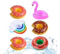 6X Porte-gobelets mélanger Matelas Gonflable Anneau de Bain Anneau de Bain pour Piscine, Eau, Support Cocktail, Support bière, Tasse, Support canette, Support chope de bière