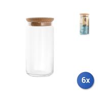 6X Pot En Verre Luminarc Pur Avec Couvercle En Liège Lt1,5