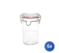 6X Pots Bormioli En Verre Lockeat Cl 35 Avec Couvercle Hermétique