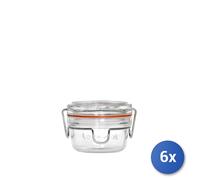 6X Pots Bormioli En Verre Lockeat Cl 8 Avec Couvercle Hermétique