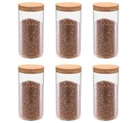 6x Pots de Conservation en Verre et Couvercle en Liège 1100 ml Bocaux vidaXL