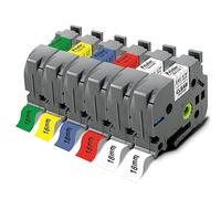 6X Pristar 18mm Compatible pour Brother TZe-141 TZe-241 TZe-441 TZe-541 TZe-641 TZe-741 TZe 18mm Ruban pour Brother PT-D400 PT-P710bt D400VP PT D600VP PT-P750W D450VP P700 PT-1830VP