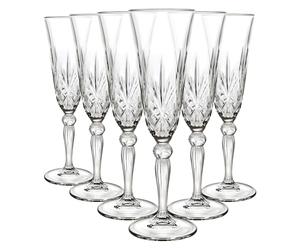 6x RCR Crystal 160ml Melodia Flûtes à Champagne en Verre Prosecco Mariage Verres