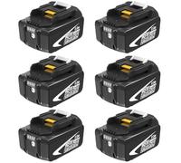 6X Remplacement pour makita 18V 8.0Ah Batterie Exemoro BL1860B BL1860 BL1850B BL1850 BL1840B BL1840 BL1820 BL1815 BL1825 BL1835 BL1845 avec LED Outils sans Fil (6 x 18V 8,0ah noit)