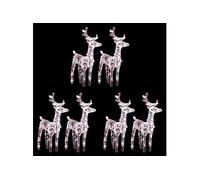 6x Rennes de Noël 240 LED Décoration de Noël Rennes Illuminés Décoration de Vacances Ornement de Fête Jardin Extérieur Blanc Chaud Acrylique