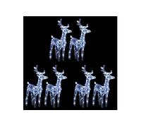 6x Rennes de Noël 240 LED Décoration de Noël Rennes Illuminés Décoration de Vacances Ornement de Fête Jardin 3154256