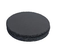 6x Rond Sets de Table en Ardoise 30cm Naturel Rustique À Manger Tapis Set