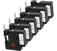 6x Ruban pour Étiqueteuse Yuanqimm Compatible pour Dymo Étiquette 45013 S0720530 12mm 7m Noir sur Blanc Ruban pour LabelManager 160 210D 360D 280 420P PNP Labelpoint 250 100 150 Labelwriter 450 DUO