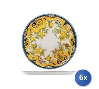 6X Saturnia Assiette À Pizza En Porcelaine Décorée Toscane 33 Cm, Multicolore