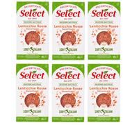6x Select Lenticchie Rosse Decorticate Lentilles rouges pelées 100% Italiennes Papier Emballage de 400g