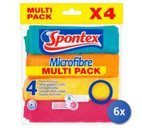 Spontex Chiffons microfibre multi-usages colorés – Lot de 4