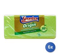 Spontex Éponge Origin biodégradable, Cellulose/Coton, Vert, 42 x 0,5 x 31 cm