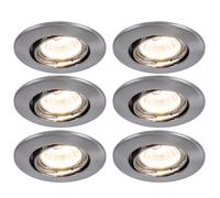 6X Spots Encastrés Orientables IP23 Argent