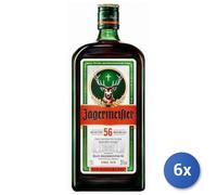 6x Stock Amaro Jagermeister 35% Vol 700 Ml Transparent Verre