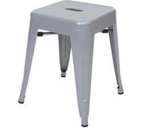 6x Tabouret en métal HWC-A73, désign industriel métallique, empilable gris