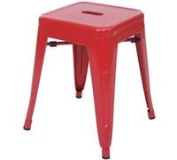 6x Tabouret en métal HWC-A73, désign industriel métallique, empilable rouge