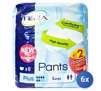 6X Tena Pants Plus Sous-Vêtements Pour L'Incontinence Unisexe 8 Pz