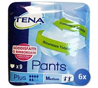 6X Tena Pants Plus Sous-Vêtements Pour L'Incontinence Unisexe 9 Pz