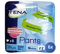6X Tena Pants Plus Sous-Vêtements Pour L'Incontinence Unisexe 9 Pz