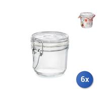 6X Vases En Verre Fido Terrine Avec Couvercle Hermétique Gr350 Bormioli Rocco