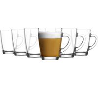 6x Vega 300ml Verre Tasses à Café - Grand Réutilisable Tea Latté Cappuccino Set de Tasses pour Boissons Chaudes avec Poignée - by LAV