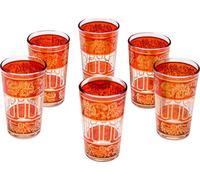 6x Verre à thé oriental Lamia Orange - SET de 6 pièces